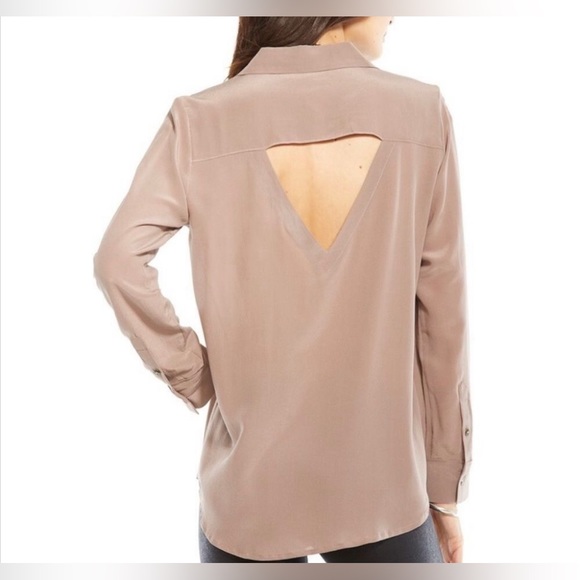Chaser Sheer Collared Button-up with Cut-out Back… - Picture 2 of 8